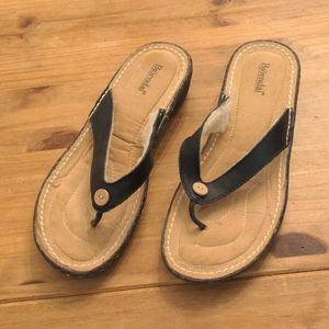 Bjorndal Black Nelson Style Strapped Leather Upper Sandals, Size 10